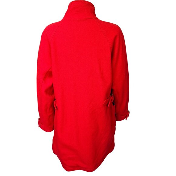 Woolrich Woman USA Made Red Wool Coat Large Funnel Neck Buckle Vintage 30328 - Picture 2 of 16